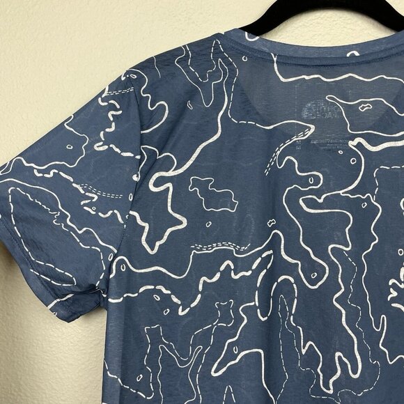 The North Face Women's Medium Sunriser Blue Map Trail Print Short Sleeve T-Shirt - Picture 12 of 13